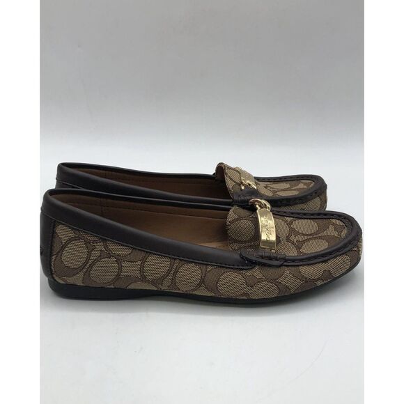35665  Women's Brown Coach Olive Loafer Flats - Size 6B - Picture 1 of 6
